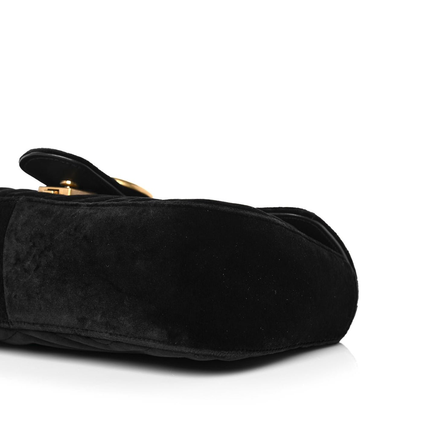 Velvet Matelasse Small GG Marmont Shoulder Bag Black