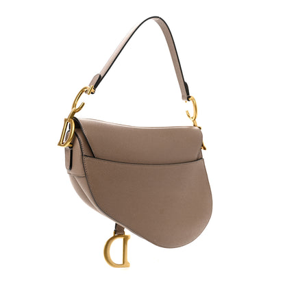 Christian Dior Grained Calfskin Saddle Bag Warm Taupe 3 of 11