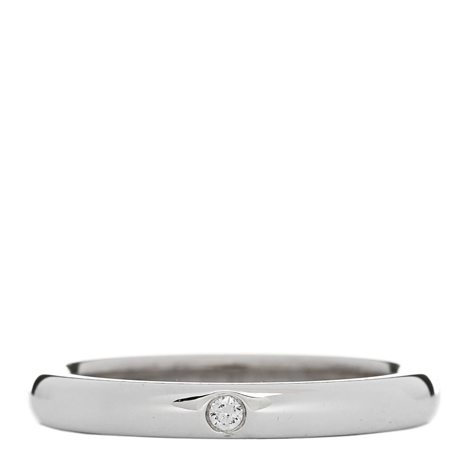 Tiffany Elsa Peretti Sterling Silver Diamond Band Ring 53 6.5 1 of 5