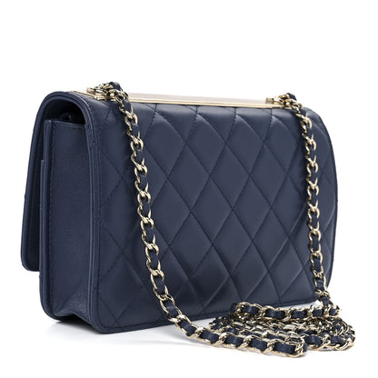 Chanel Lambskin Quilted Trendy CC Wallet On Chain WOC Blue 3 of 13