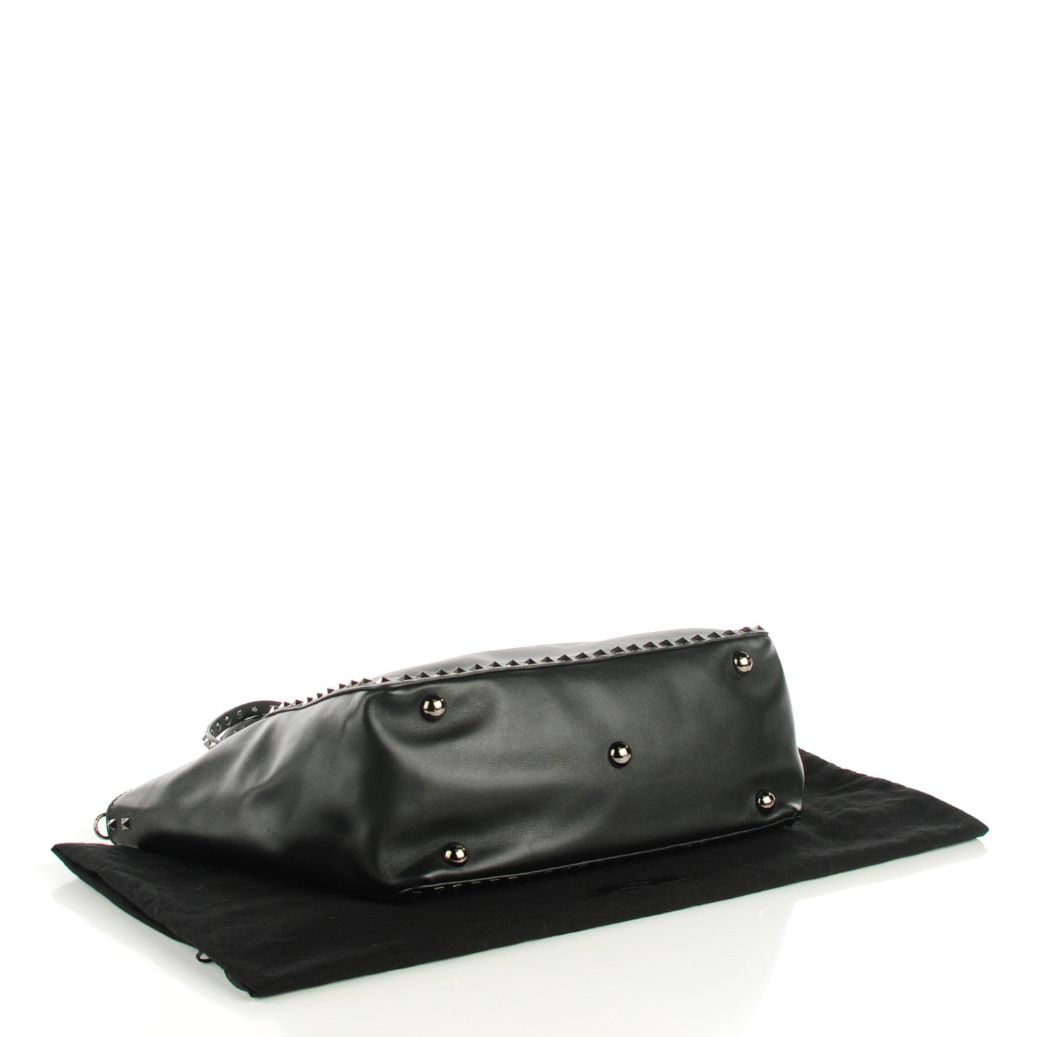 Valentino Garavani Vitello Medium Rockstud Tote Black 4 of 7