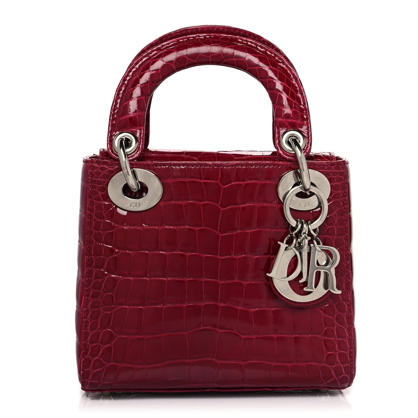 Alligator Mini Lady Dior Dark Pink