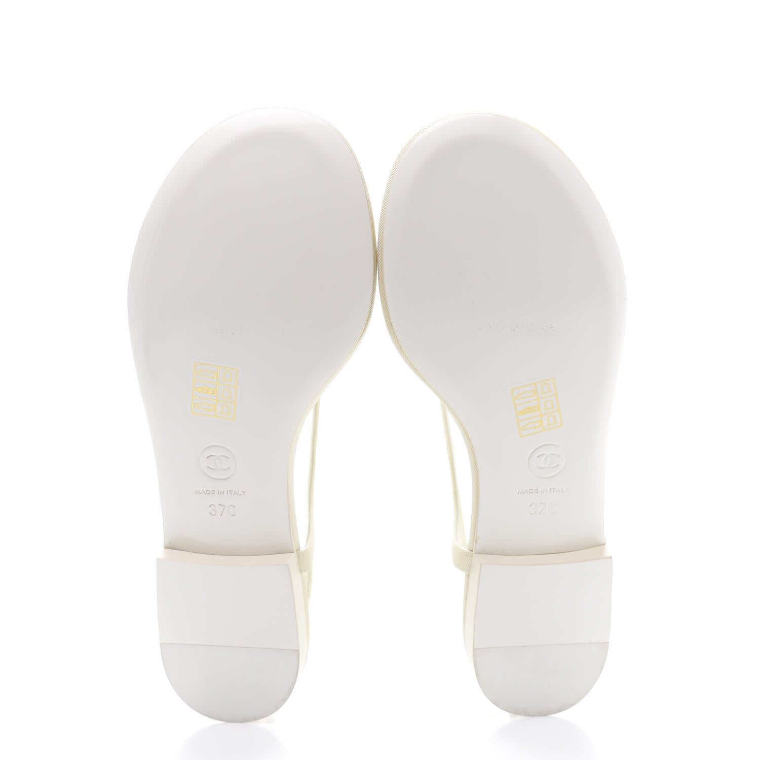 Chanel CC Star Thong Sandals 37 White 5 of 7