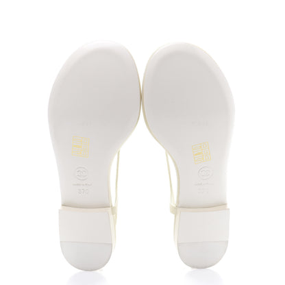 Chanel CC Star Thong Sandals 37 White 5 of 7