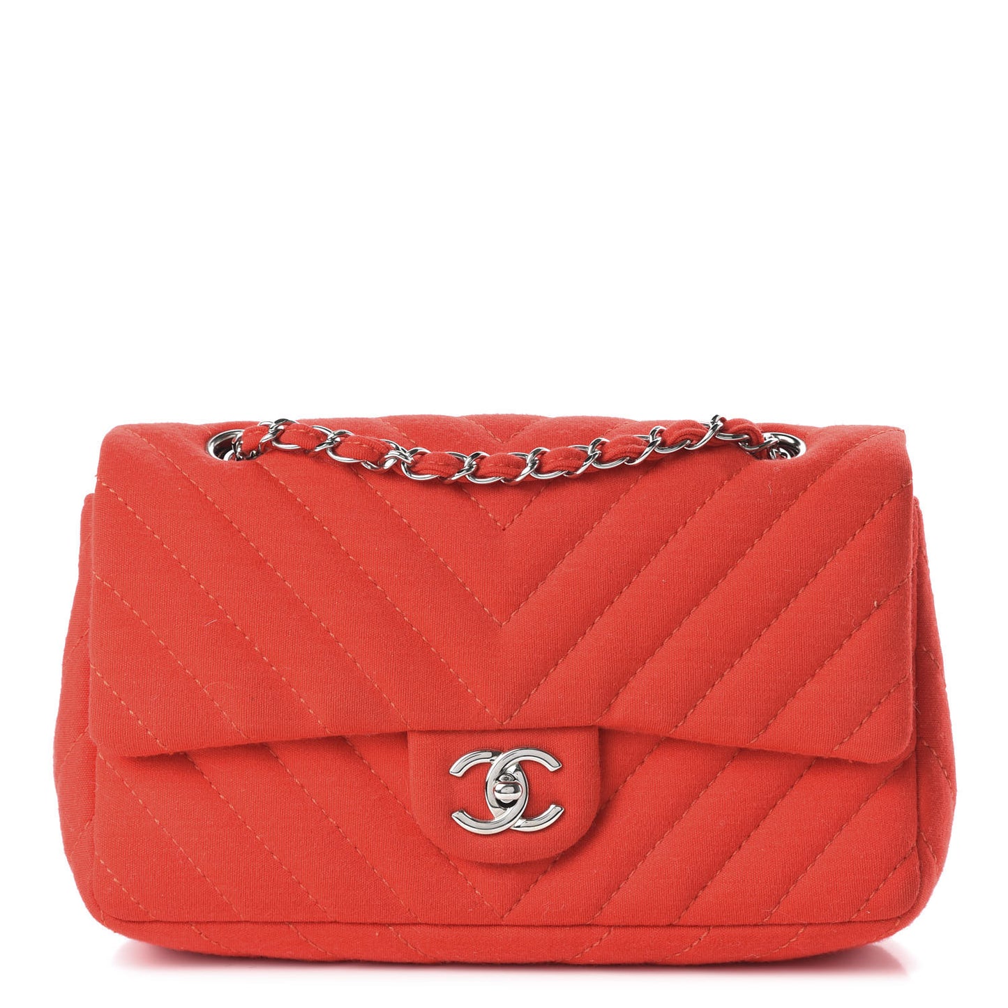 Jersey Chevron Quilted Medium Single Flap Red