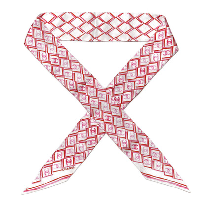 Chanel Silk CC Slim Bandeau Scarf Red 1 of 3