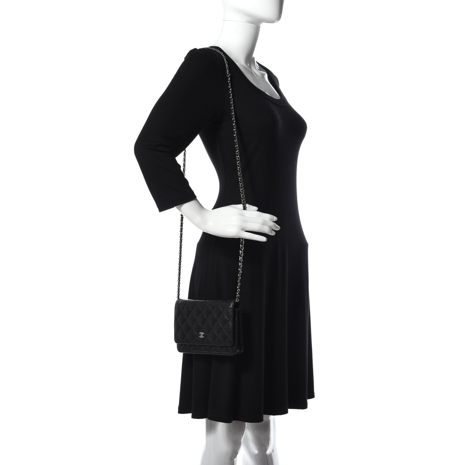 Chanel Caviar Quilted Wallet On Chain WOC Black 2 of 11