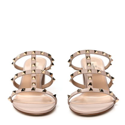 Valentino Garavani Calfskin Rockstud 60mm Caged Slide Sandals 38.5 Poudre 2 of 8