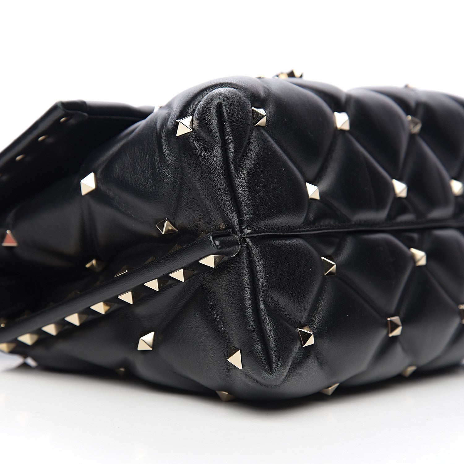 Valentino Garavani Lambskin VLTN Print Candystud Top Handle Bag Black 7 of 9