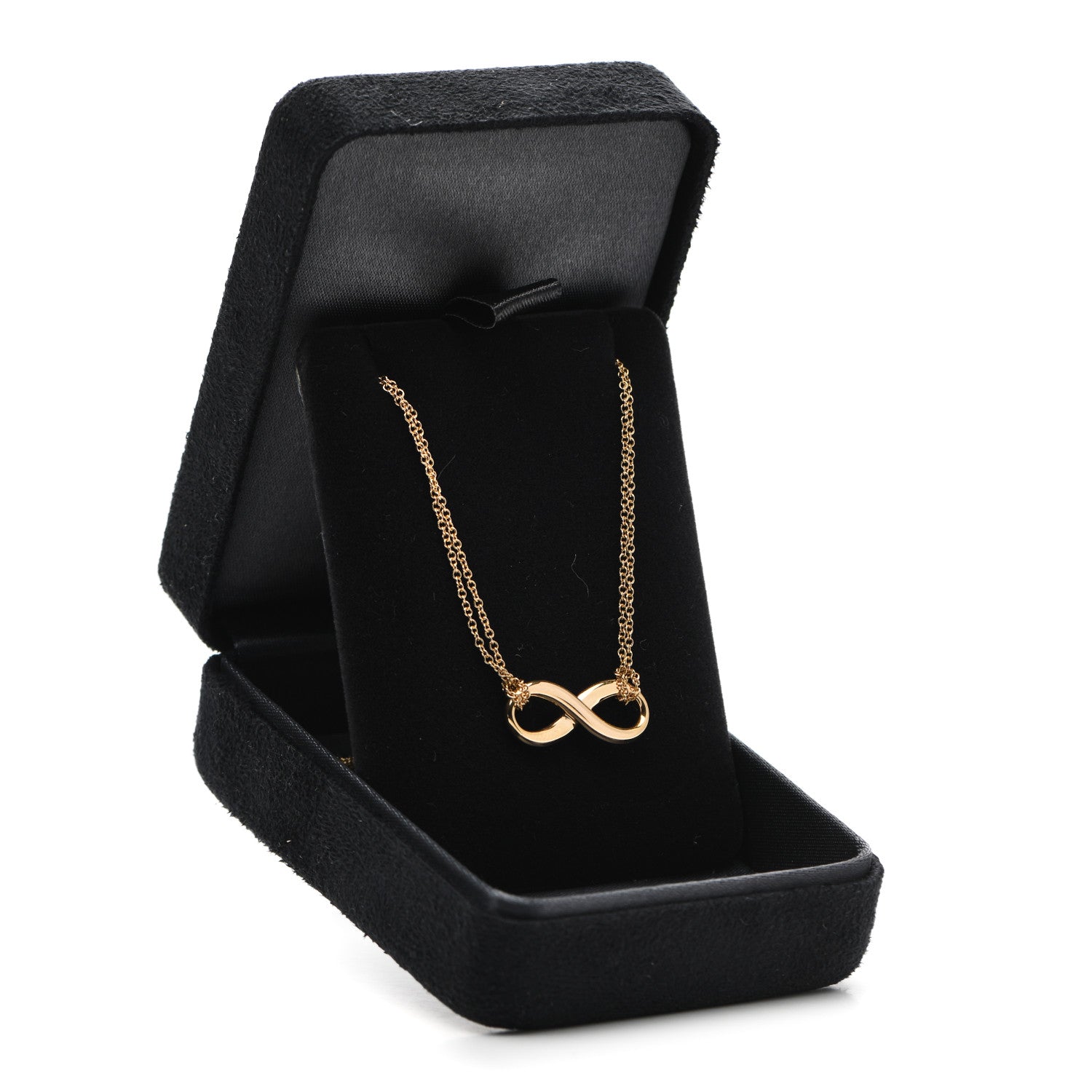 Tiffany 18K Rose Gold Infinity Double Chain Pendant Necklace 6 of 6