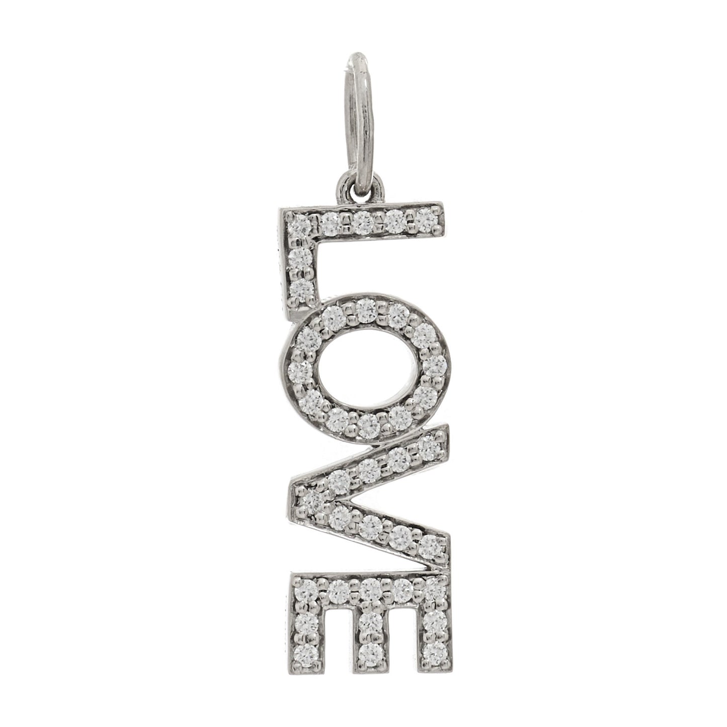 Platinum Diamond Love Charm