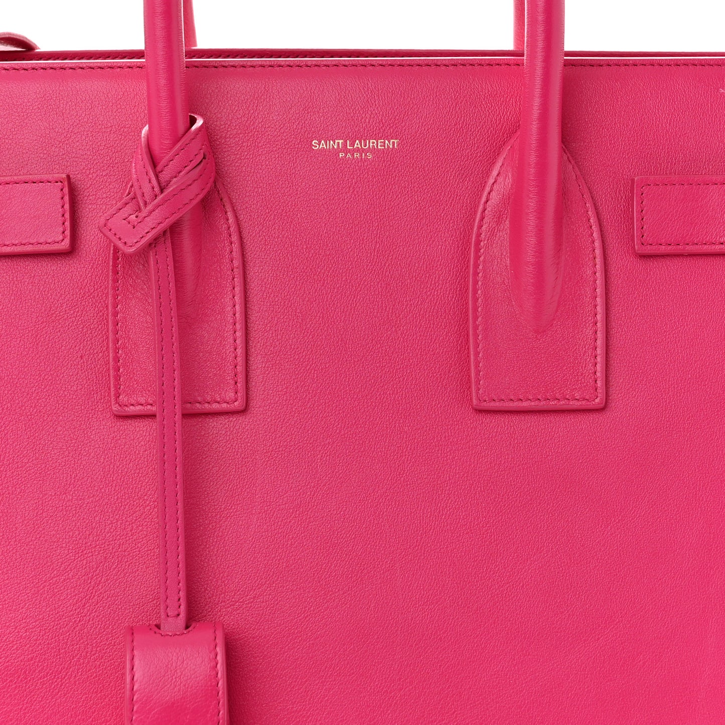 SAINT LAURENT Calfskin Small Sac De Jour Lipstick Fuchsia