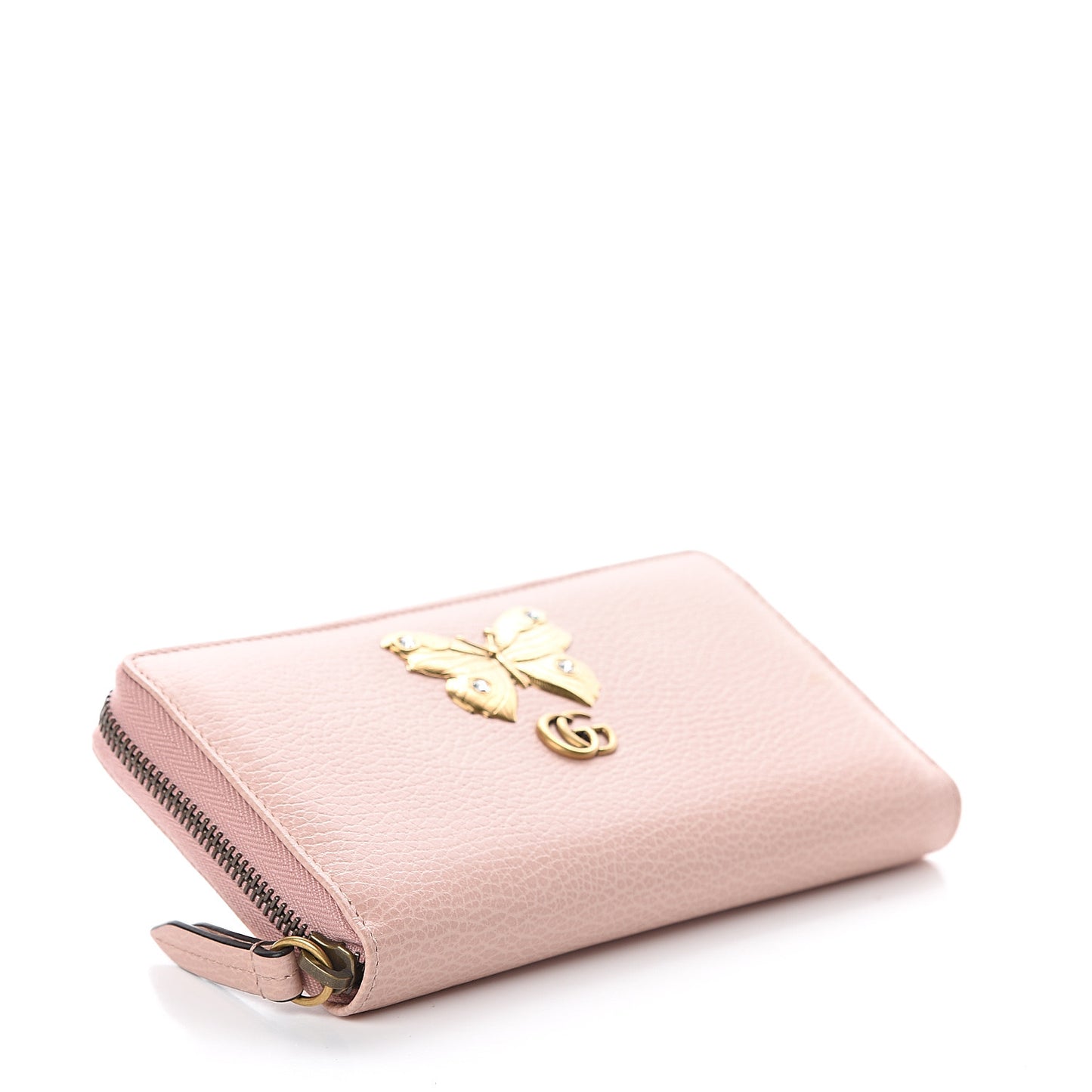 Calfskin Butterfly Farfalla Zip Around Wallet Perfect Pink