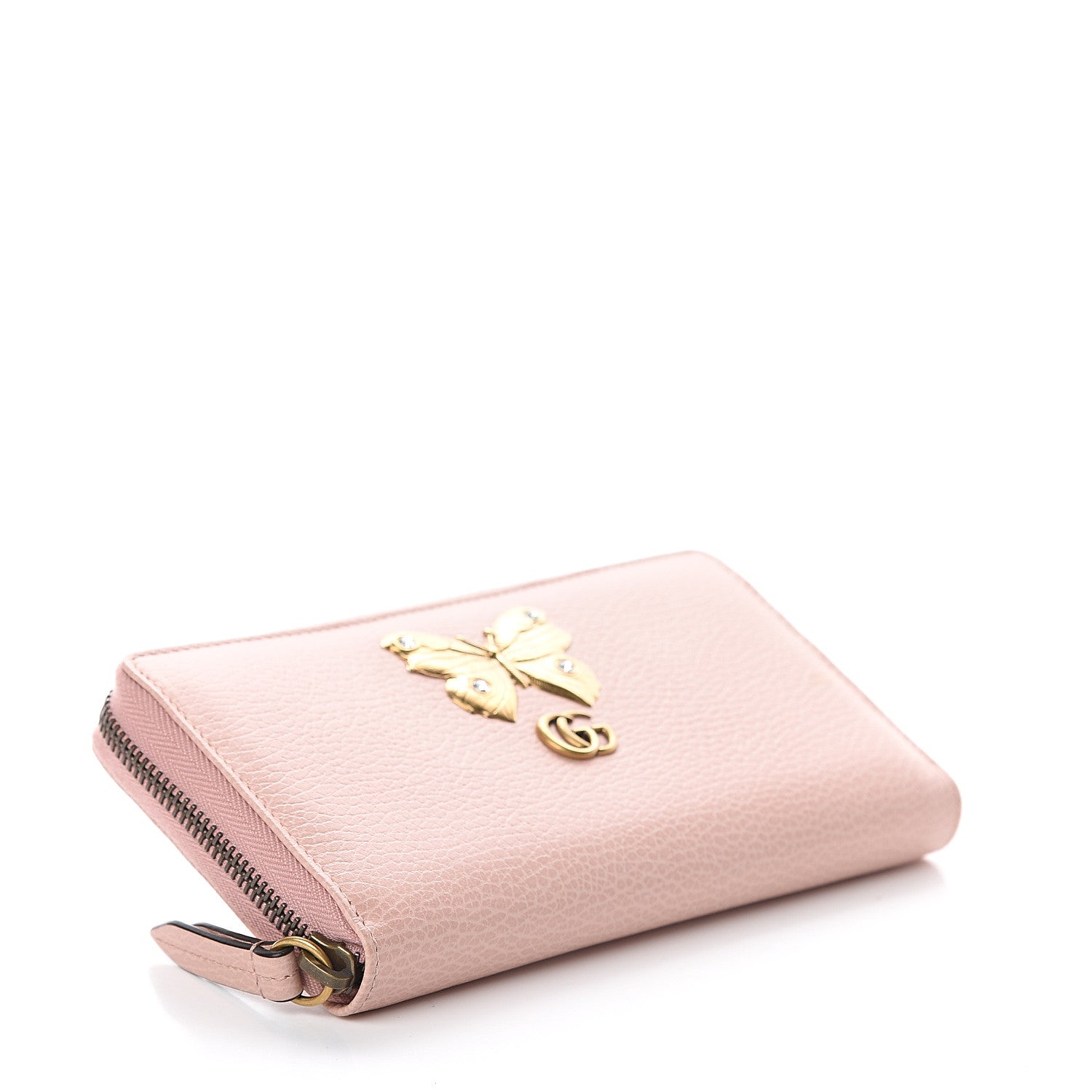 Gucci Calfskin Butterfly Farfalla Zip Around Wallet Perfect Pink 3 of 5