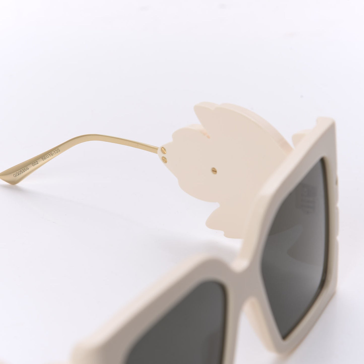 Acetate Square Frame Wing Sunglasses GG0535S Ivory