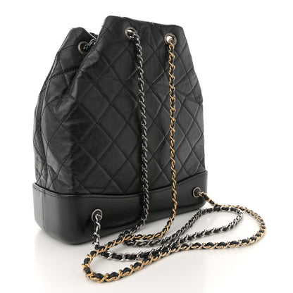 Chanel Aged Calfskin Quilted Gabrielle Backpack Black 3 of 11