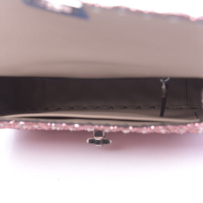 Valentino Garavani Glitter Medium Rockstud Spike Shoulder Bag Antique Pink 5 of 9