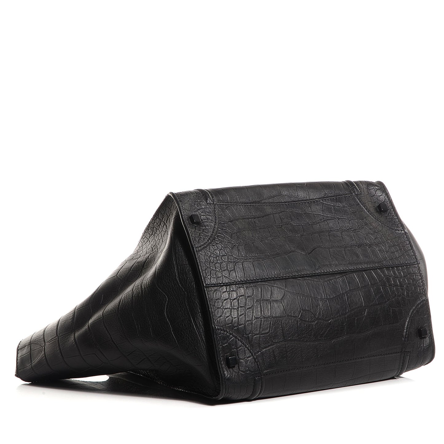 Crocodile Embossed Large Phantom Luggage Black