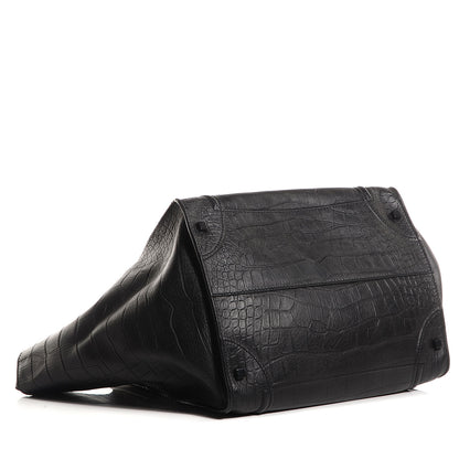 Celine Crocodile Embossed Large Phantom Luggage Black 4 of 7