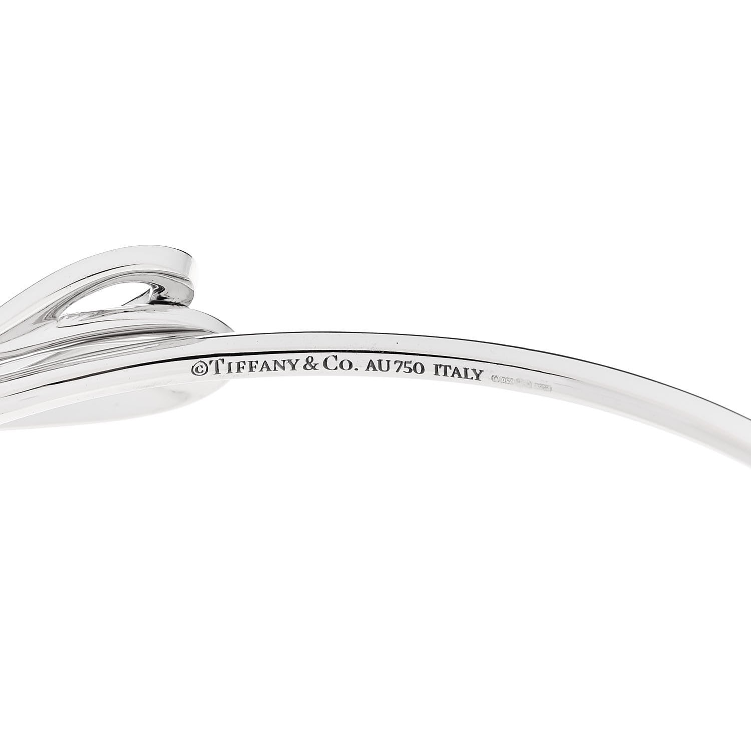 Tiffany 18K White Gold Diamond Bow Cuff Bracelet 3 of 3