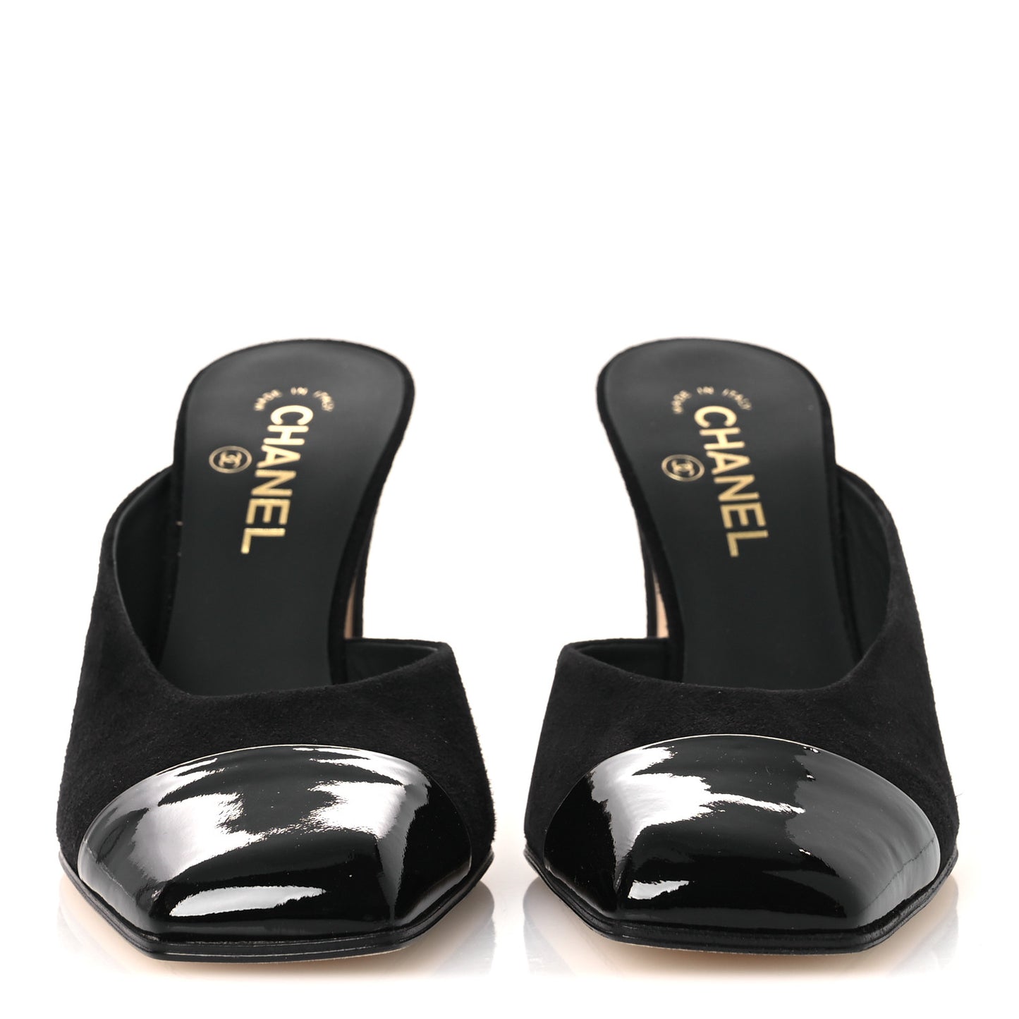 Suede Kidskin Patent Calfskin Mules 40 Black