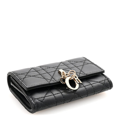 Christian Dior Lambskin Cannage My Dior Glycine Wallet Black 4 of 8