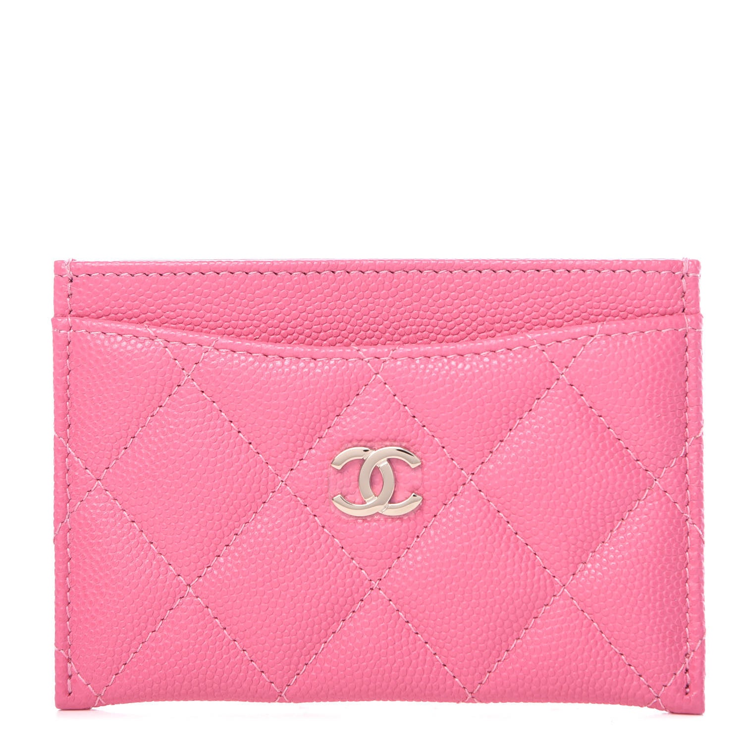Chanel Caviar Quilted Card Holder Pink 1 of 9
