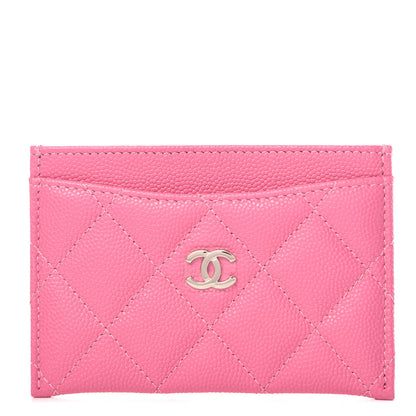 Chanel Caviar Quilted Card Holder Pink 1 of 9