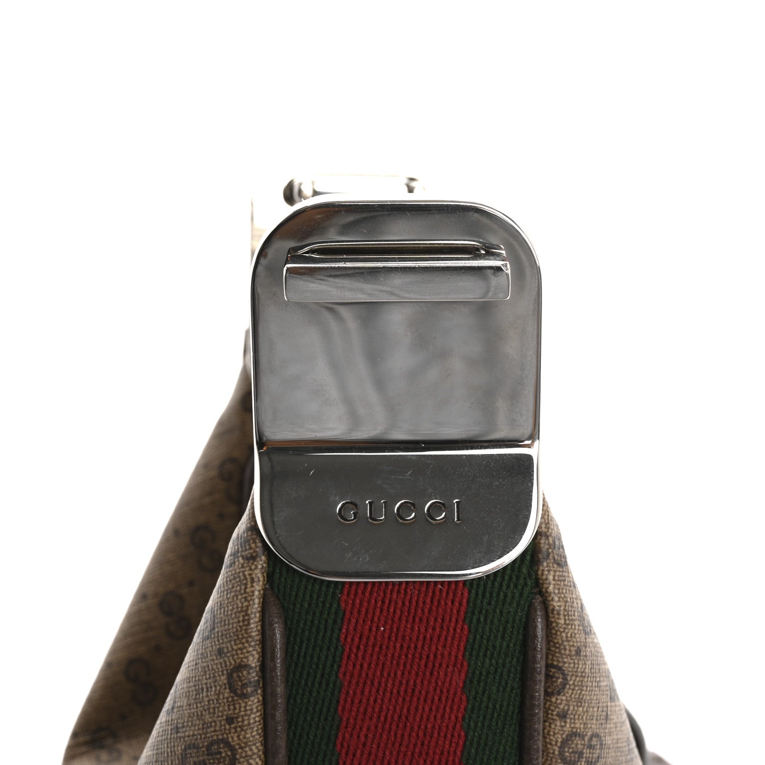 Gucci GG Supreme Monogram Textured Calfskin Web Mini Attache Hobo Beige Ebony New Acero 11 of 12