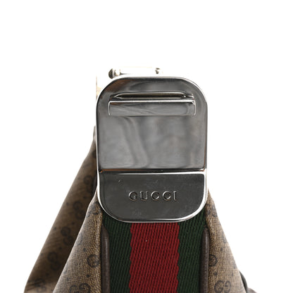 Gucci GG Supreme Monogram Textured Calfskin Web Mini Attache Hobo Beige Ebony New Acero 11 of 12