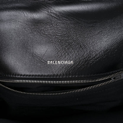 Balenciaga Nappa Calfskin Quilted Touch B Puffy Clutch Black 5 of 10