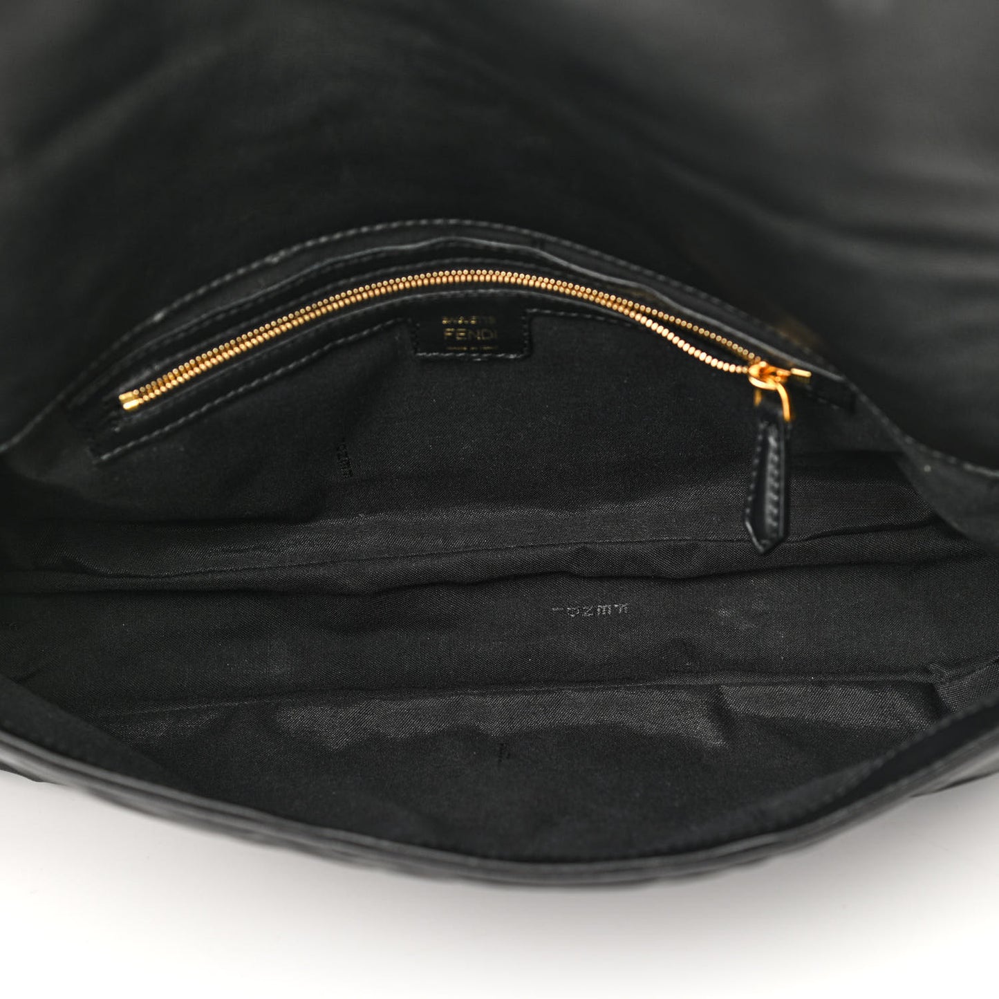 Nappa FF 1974 Embossed Large Baguette Black