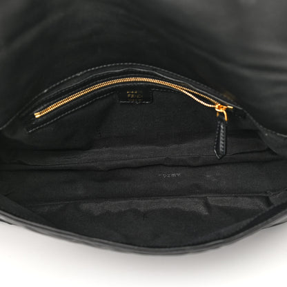 Fendi Nappa FF 1974 Embossed Large Baguette Black 5 of 12