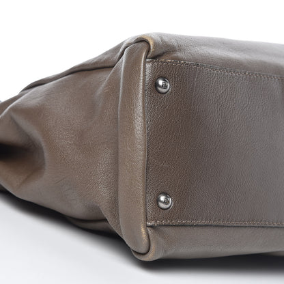 Fendi Goatskin Zucca Large Peekaboo Iconic Satchel Taupe Tobacco Moro 9 of 17