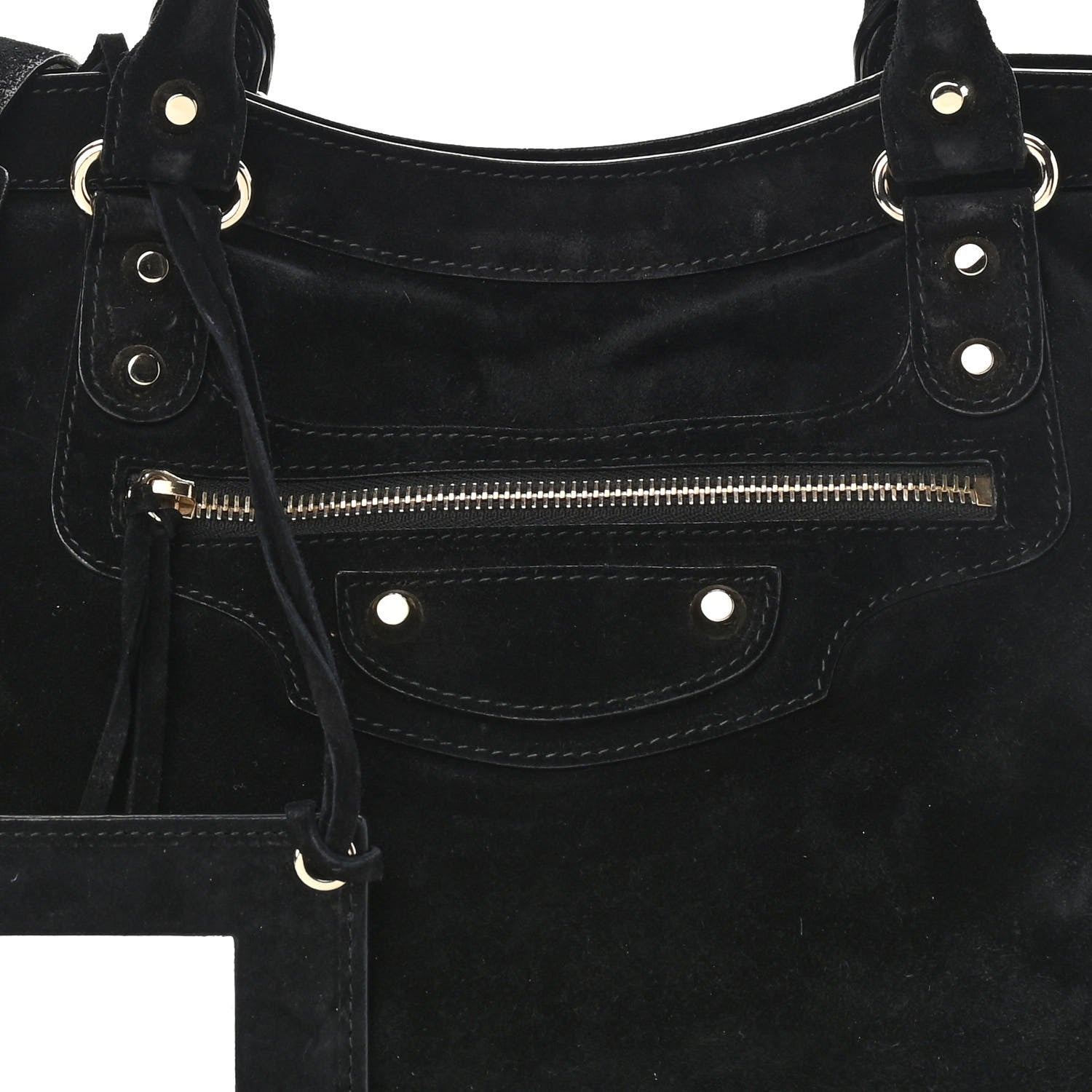 Balenciaga Baby Daim Suede Classic Silver Hardware City Black 11 of 16