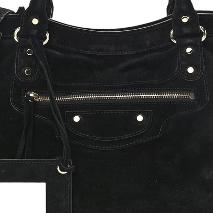 Balenciaga Baby Daim Suede Classic Silver Hardware City Black 11 of 16