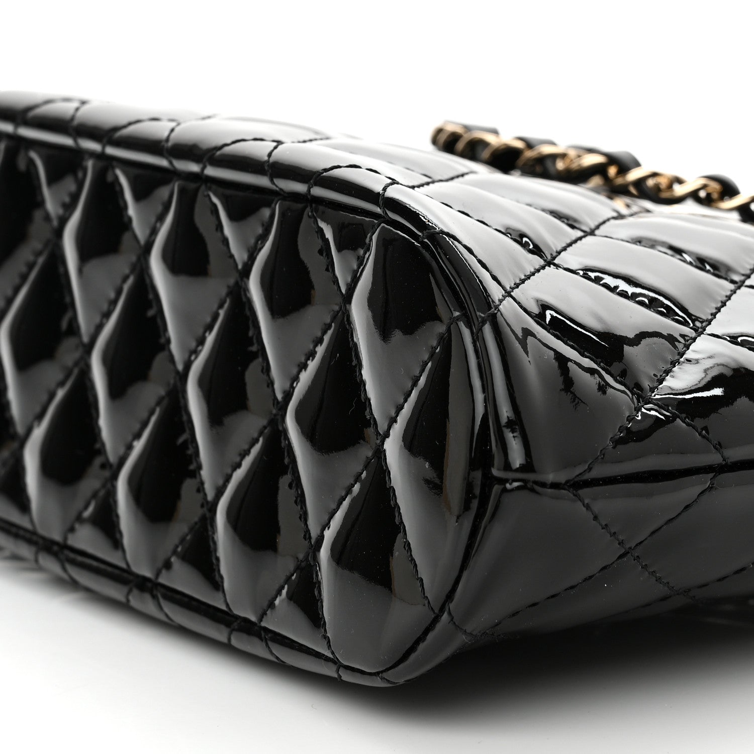 Chanel Patent Quilted Shiny Coco Small Shopping Bag Black 10 of 11