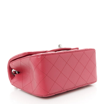 Chanel Lambskin Quilted Mini Square Flap Dark Pink 4 of 11