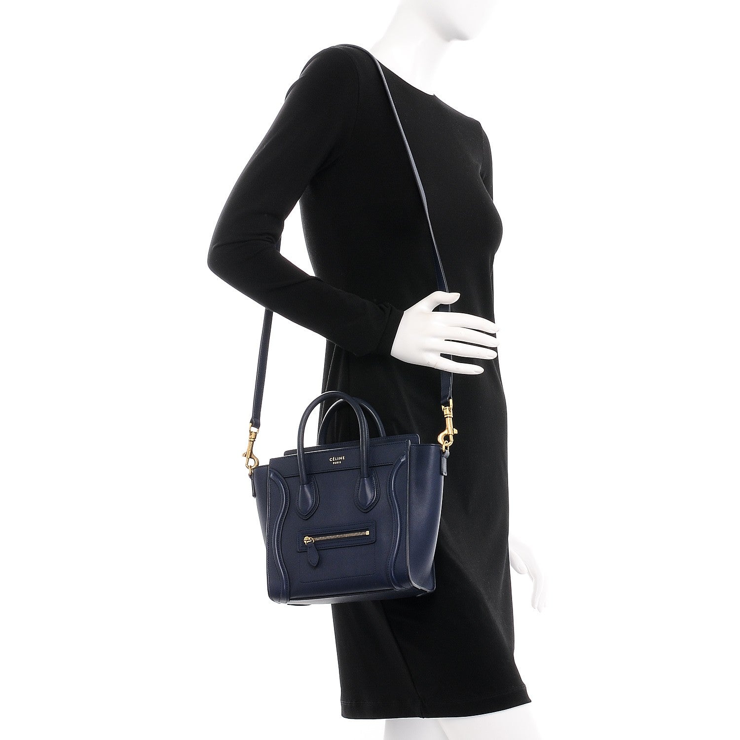 Celine Smooth Calfskin Nano Luggage Navy Blue 2 of 8
