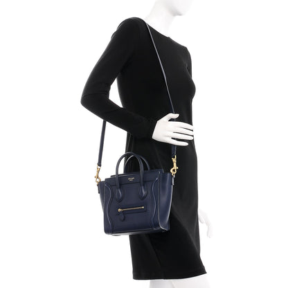 Celine Smooth Calfskin Nano Luggage Navy Blue 2 of 8