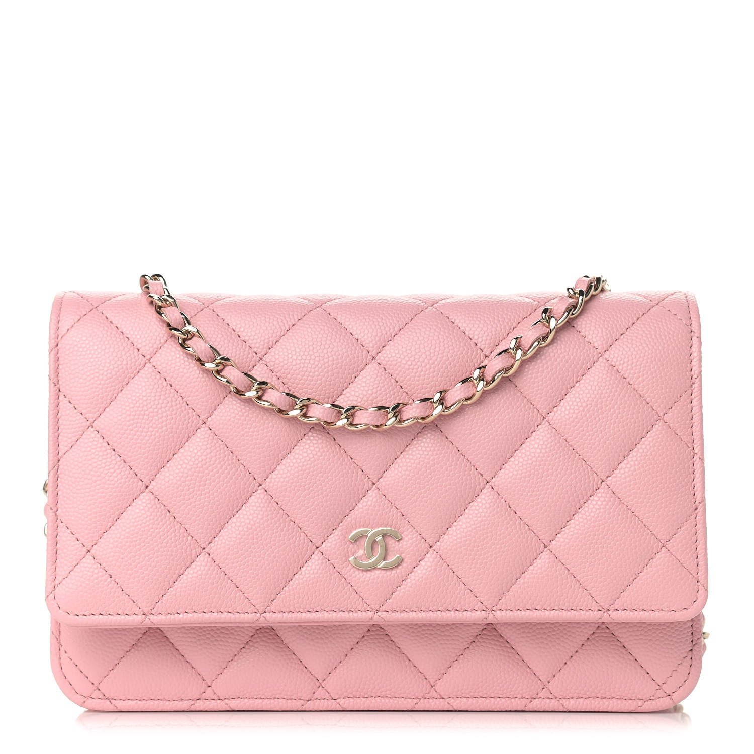 Chanel Caviar Quilted Wallet On Chain WOC Light Pink 1 of 10