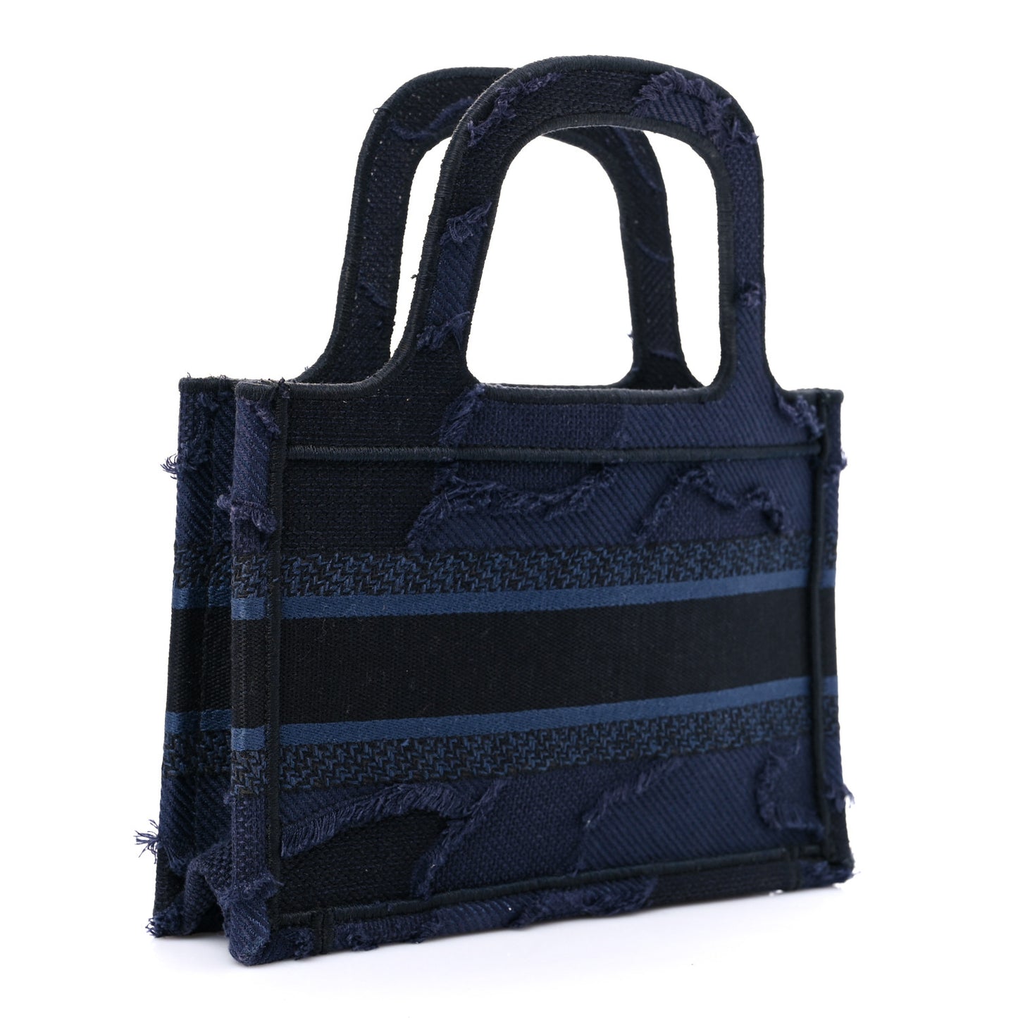 Canvas Embroidered Camouflage Mini Book Tote Blue