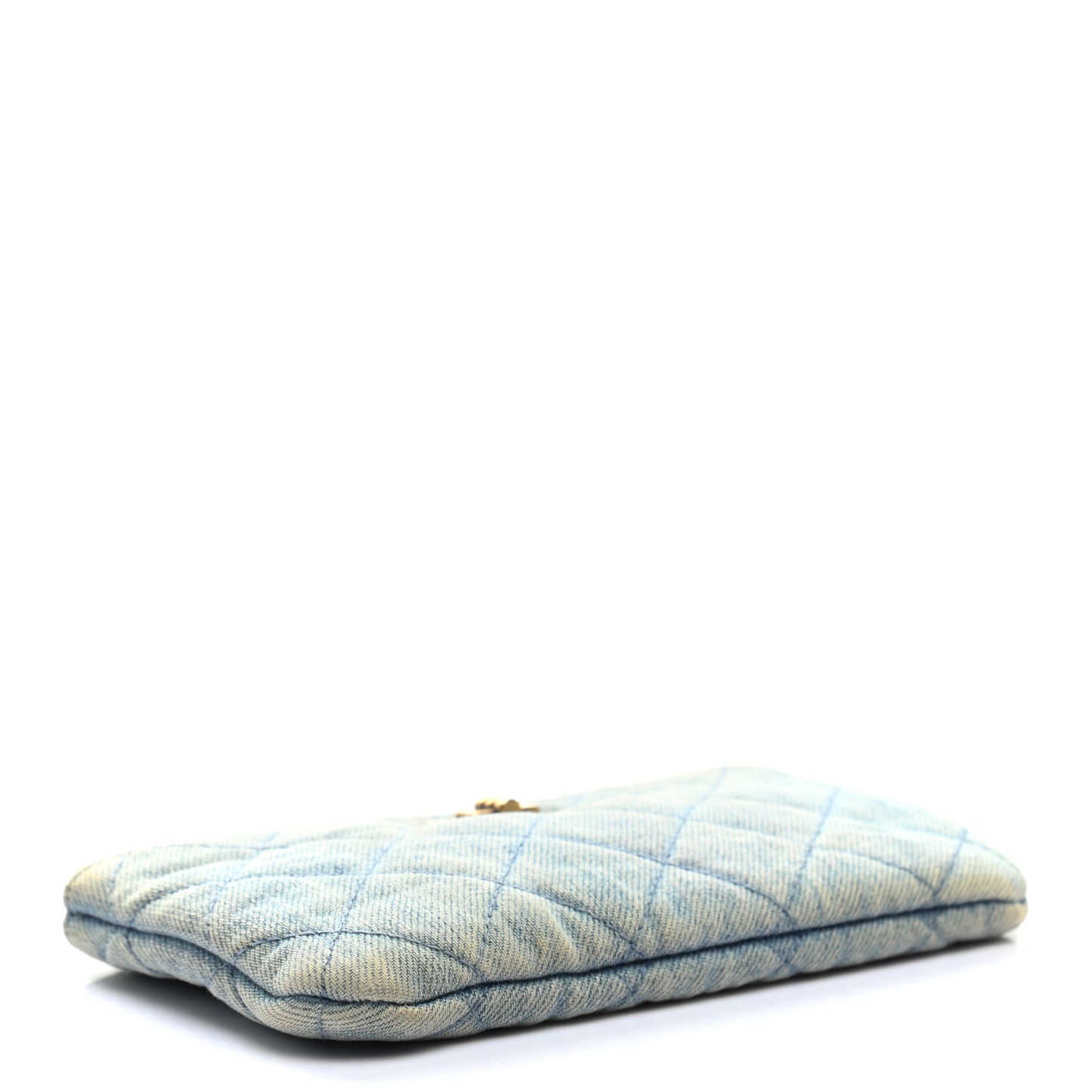 Denim Quilted Small Reissue Cosmetic Case Blue