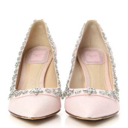 Christian Dior Denim Crystal Garland Pumps 35 Pink 2 of 10