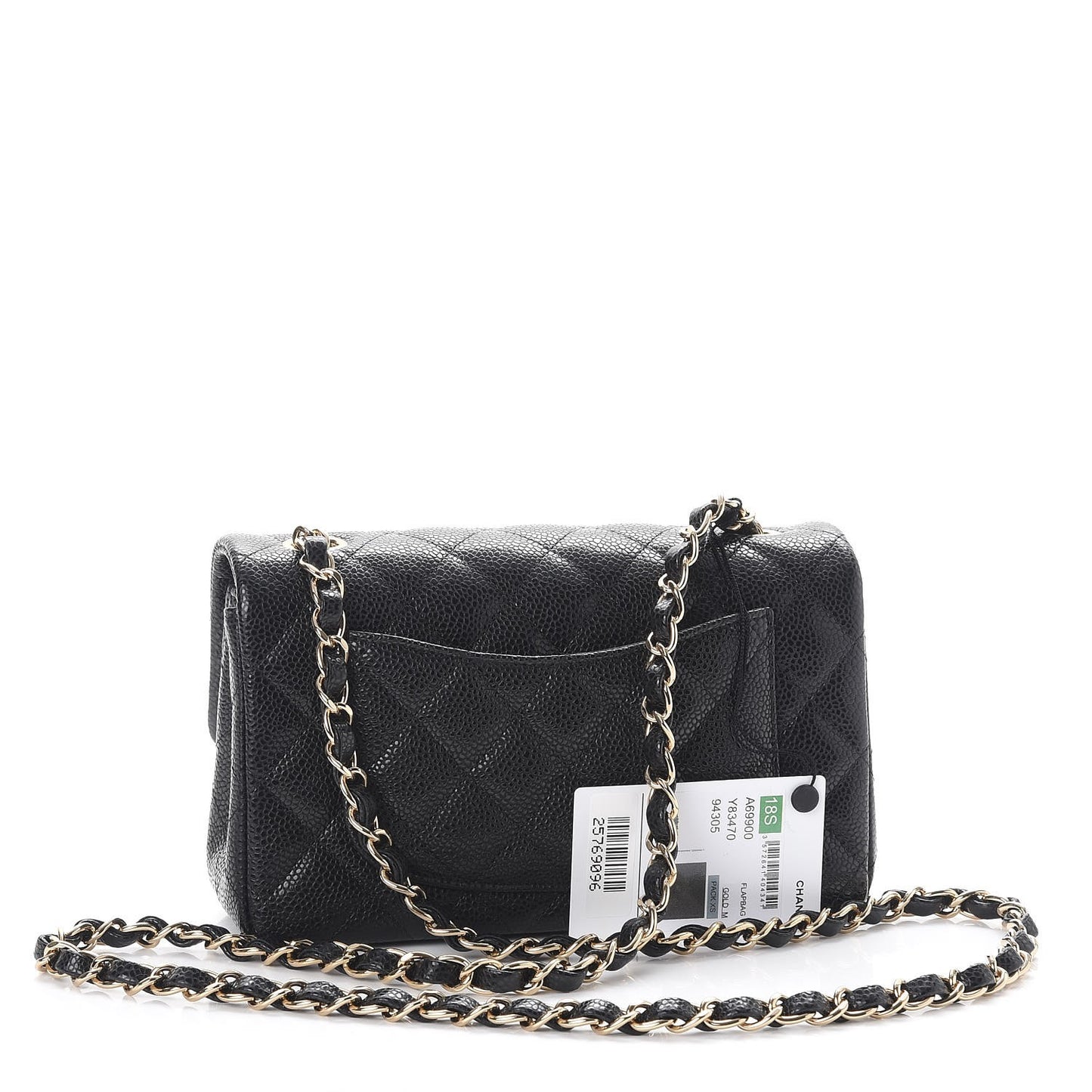 Caviar Quilted Mini Rectangular Flap Black