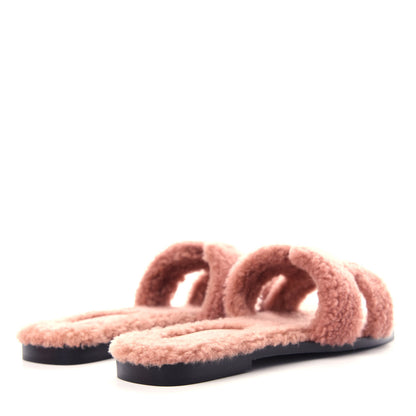 Hermes Woolskin Oran Sandals 36 Rose Aube 4 of 10