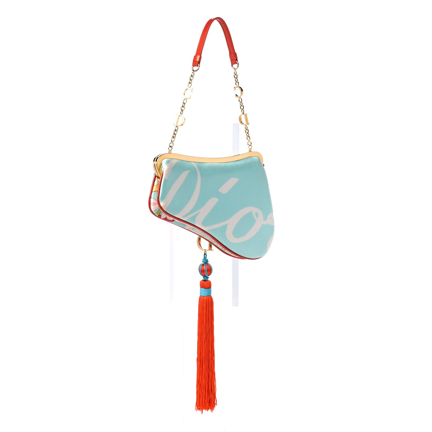 Christian Dior Satin Blossom Printed Tassel Mini Frame Saddle Blossom 3 of 12