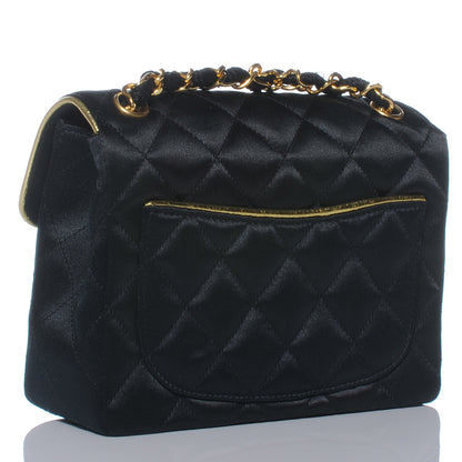 Chanel Satin Quilted Mini Flap Black Gold 3 of 8