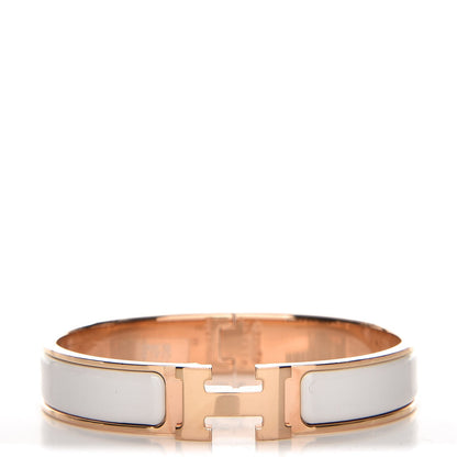 Hermes Enamel Narrow Clic Clac H Bracelet GM White 1 of 7