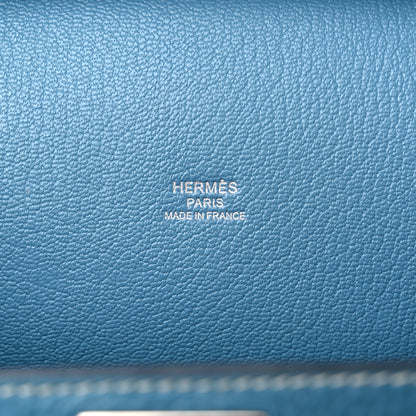 Hermes Taurillon Clemence Jypsiere 28 Blue Jean 6 of 13